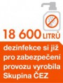  18 600 litrů dezinfekce již si pro zabezpečení svého provozu vyrobila Skupina ČEZ