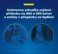 Zvýšení přídavku na dítě o 200 korun a změny v příspěvku na bydlení 